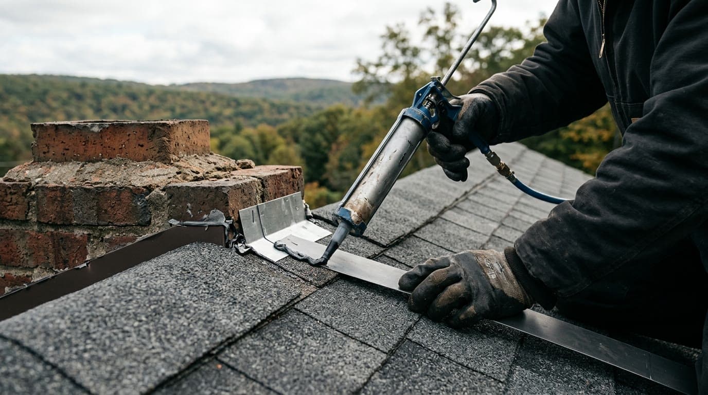 Close inspection of an aging Poconos roof